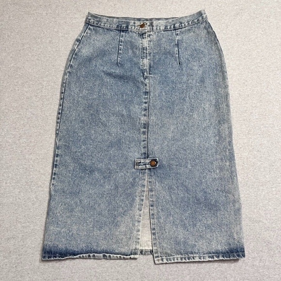 Zelerno Dresses & Skirts - Vintage Zalerno International Sportswear Skirt Womens 34 blue Midi Modest Denim